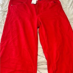 Red Wide Leg Pants